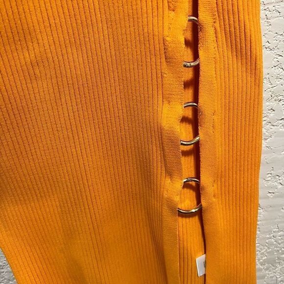 Revolve x House of Harlow Orange Ribbed Knit V Neck Midi Dress Medium - Picture 6 of 6